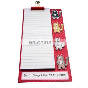 cat design clip marketing best quality magnetic notepad and pen