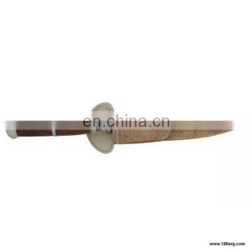 Knife Wood-handled and deer antler, Rawhide Sheath