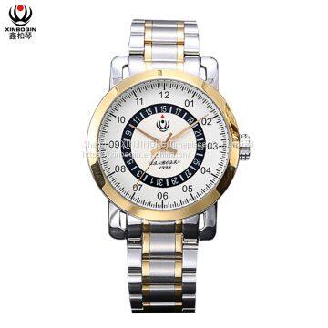 XINBOQIN Supplier Mens Custom Brand Luxury Elegant Waterproof Stainless Steel Band Trend Design Quartz Men Watch