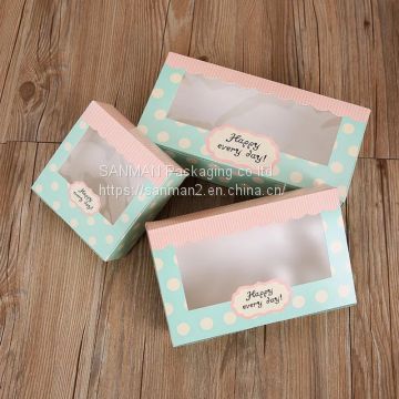 Clear food packaging paper box