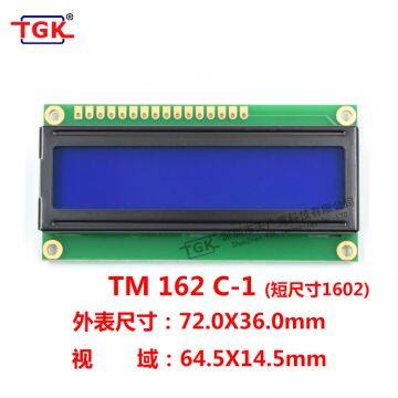 lcd 16X2 display 1602 lcd modules TM162C-1 72X36mm Small size, small PCB board 1602 LCD screen