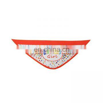 Hot Sale Top Quality Triangle Red and Blue Girls &Boys Pet Dog Scarf for Birthday