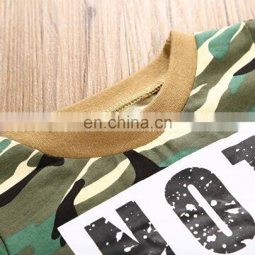 New Fashion Wholesale Baby Sets Camouflage Short T Shirt And Black Pants Kids Girl Boy Outfits photo-3
