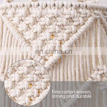 Boho Style Cotton Rope Macrame Woven Wall Hanging Hand Made Indoor Outdoor Decor Macrame Lamp Shade photo-3