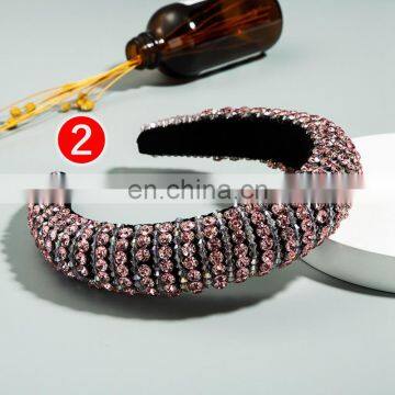 Gorgeous Full Crystal Designer Headband Luxurious Hand Made Rhinestone Thick Sponge Hair Hoop Bridal Wedding Hair Accessories