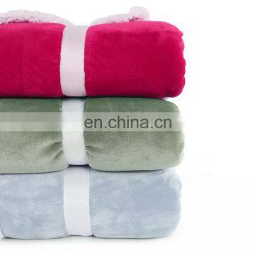 Amazon Hot Selling Customized High Quality Plush Thick Flannel Fleece Sherpa Backing Warm Throw Blankets for Winter photo-3