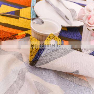 Colored Geometric Tablecloth Party Table Cloth Custom Design Cotton Table Cloth photo-6