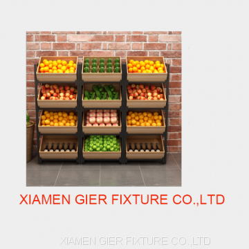 Direct factory Easy installation Good look Vegetable Fruit Display Stand Shelf for supermarket retail.