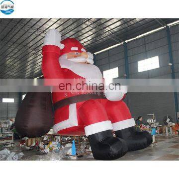 Factory Supply Pvc Christmas Inflatable Santa on Motorcycle, Movable 6m Advertising Old Man NB006-7 photo-3