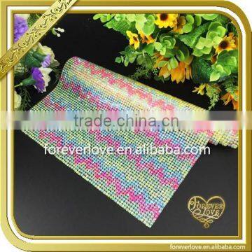 Wholesale hot fix resin rhinestone mesh for lady FHRM-057