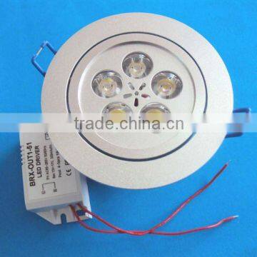 high power 5w led downlight fittings, CE&ROHS approval,3 years quality warranty