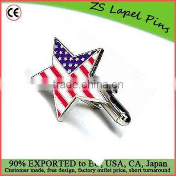 Free artwork design custom American Flag Star Cufflinks