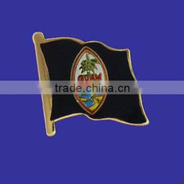 Custom design high quality cloisonne hard enamel filled Guam Flag Lapel Pin