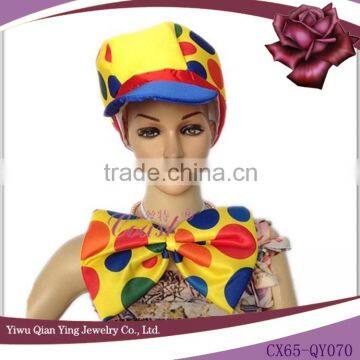 yellow clown party favor hats and large bow tie