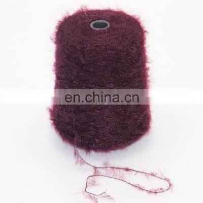 Loop Yarn Feather High Quality Recycled Cotton Acrylic Blended Yarn Knitting Fabric Bedsheet China Wenzhou