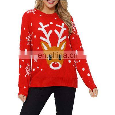 Wholesale Women Custom Red Christmas Ugly Pullover Sweater photo-2