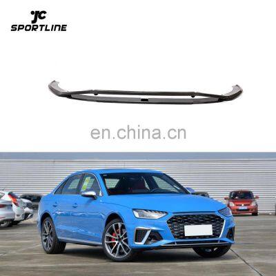 Carbon Fiber S4 Front Bumper Lip for Audi S4 B9 Type 8W A4 Sline Sport Sedan 2020 2021 2pcs/set
