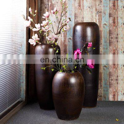 Jingdezhen Vintage Floor Vase Handmade Stoneware Pottery Jar Flower Big Flower Pot