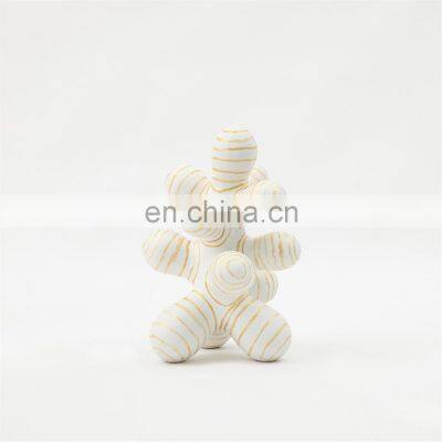 Luxury Nordic Handmade Textured Black Gold Home Accessories Bedroom Sculpture photo-3