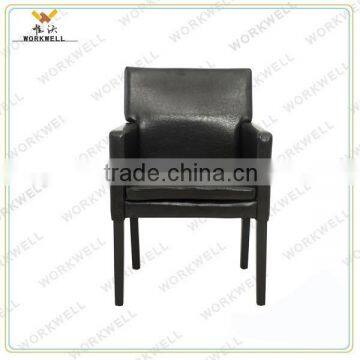 WorkWell pu high quality dining room arm chair with Rubber wood legs Kw-D4091