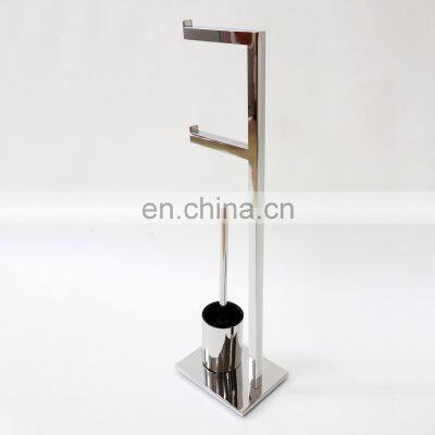 Toilet Brush Cheap High Quality 2021 New Cleaner Stand Design Bathroom Stainless Steel Towel Racks Cleaning Toilet Holders Set