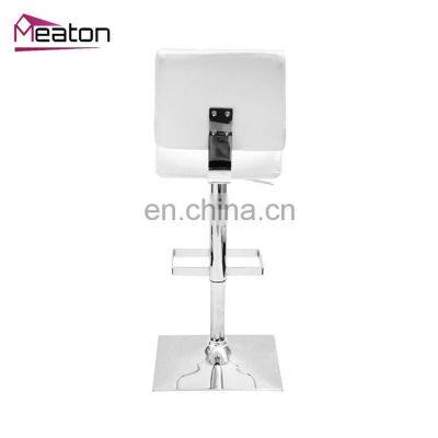 Kitchen Breakfast Wivel Metal Bar Stool With Backrest photo-4