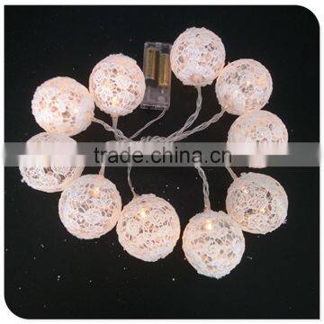 2015 new design craft decorative lace ball christmas lights factory wholesale