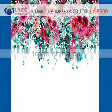 Latest nylon colorful spring summer flower printing digital print silk fabric LZ-8009