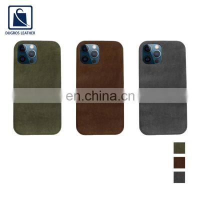 Exclusive Range of New Arrival Suede Lining Fashion Style Unisex Genuine Leather Phone Mobile Case Manufacturer photo-3