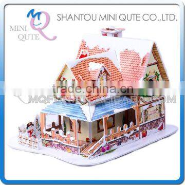 Mini Qute Christmas Cabin building blocks 3d paper puzzle diy model cardboard jigsaw puzzle game educational toy NO.B368-1