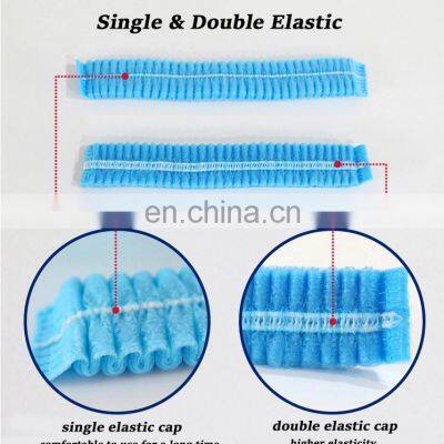 Wholesale Disposable PP Non woven Strip Clip Cap Bouffant Head Cover Surgical Doctor Hair Net Cap