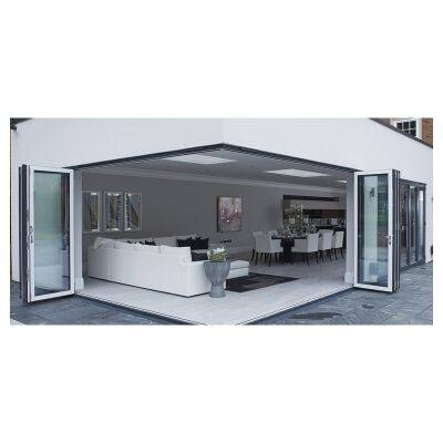 Thermal Break Aluminium Exterior Bifolding Glass Patio Door Installing Bifold Doors for Villa