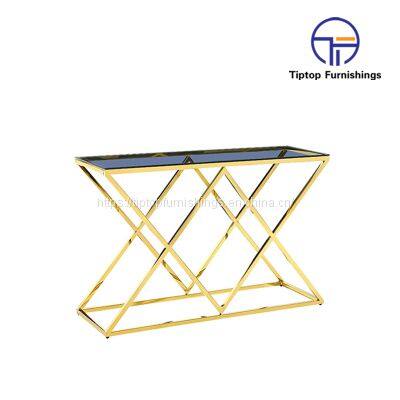 wholesale table console luxury gold stainless steel hallway table living room furniture