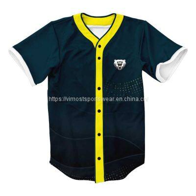 short sleeves style polyester custom baseball jersey with sublimation