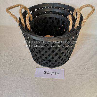 Customized Wicker Storage Basket Wood Flower Basket price