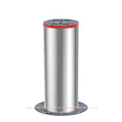 UPARK High Security Mall Street 219*600mm Wireless Remote Warning Led Rising Bollard Automatic Hydraulic Bollards