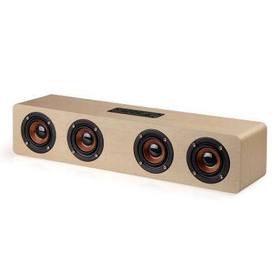 20W Korea Japan Style Retro Wooden Wireless Bass Subwoofer Mega Sound Box Party Boombox Speaker