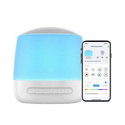 Baby sleep night light with white noise for smart home , built-in 34 sleep music to help sleep, supporting APP and voice control