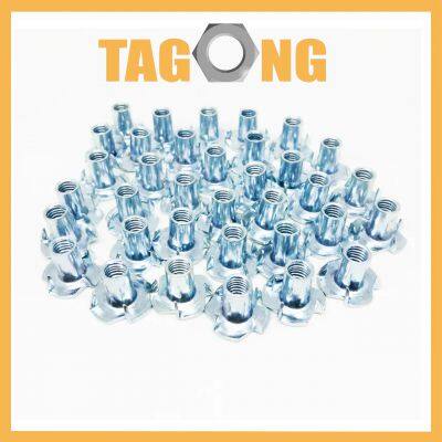 Customized Color Zinc Plated DIN 1624 Nuts Carbon Steel Four Claw Nuts Furniture Nuts Tee Nuts photo-5