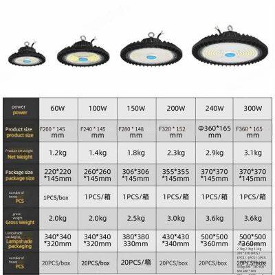 300 Вт умная индукционная шахтная лампа с радарно-микроволновым и инфракрасным датчиком движения для складов и выставочных залов