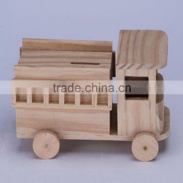 Wholesale money box kid toy wooden piggy bank,kids money safe bank,car shaped piggy bank