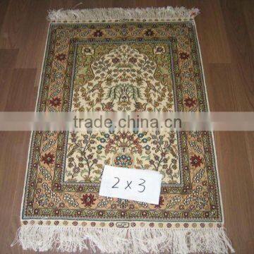 Holy persian design silk manmade turkey prayer rug