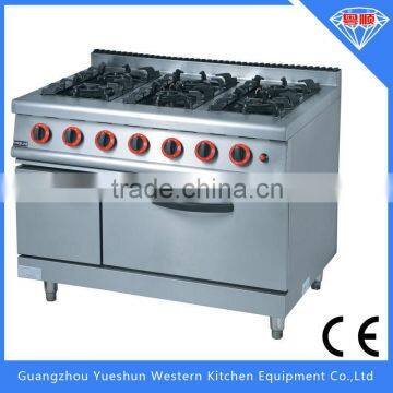 High performance cooker gas oven 6 burner gas range