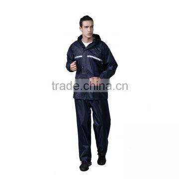 100% Waterproof Adult Polyester Reflective Strip Rain Coat photo-3