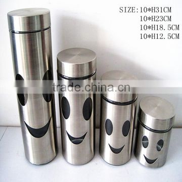 glass steel hermetic container metal food container