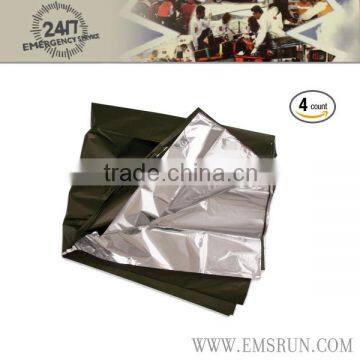 Emergency blankets used in thermal rescue made of mylar