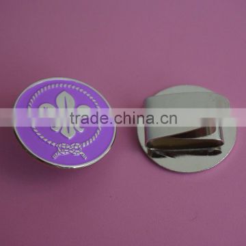 Custom Wholesale U Clip Round Purple Boy Scouts Logo Badge