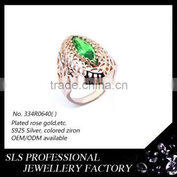 High-end quality white gold plated 925 silver jewelry for men prong ring settings without stones