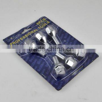 Car Vehicle Chrome Closed 6 Pieces Wheel Bolt Set M12x1.5