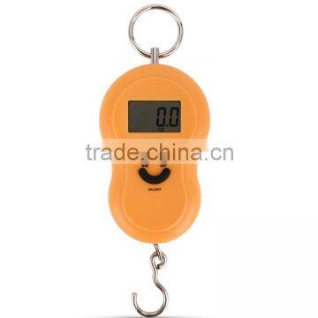 40KG smiling face like orange digital weighing scale fishing scale with metal hook